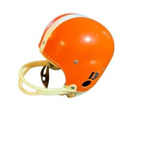 Vintage MacGregor E680 Football Helmet Orange White Stripe Size M